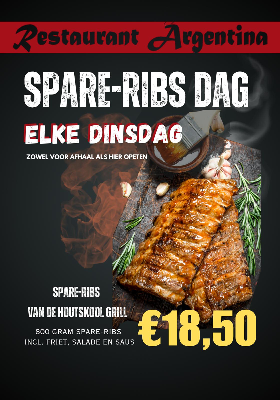Dinsdag spareribs dag